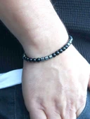 Erkek Doğal Taş Bileklik Oniks Hematit Taşı oaheb3 thumbnail 3