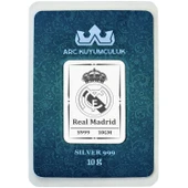 Hediyeye Özel 10 Gram Real Madrid Temalı 999 Ayar Gümüş ile Üretilmiş Gümüş Külçesi-757 thumbnail 1