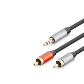 3.5 Mm To 2Rca Kablo 2Lıne Gold 3M Siyah HDX1074 thumbnail 1