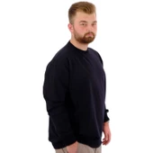 Büyük Beden Erkek Sweat Bıs Yaka U24174 Lacivert thumbnail 2