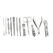 Lüks 12 Parça Paslanmaz Çelik Manikür ve Pedikür Seti Seyahat Boy Deri Çanta thumbnail 3