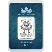 999 Ayar Gümüş ile Üretilmiş Sünger Bob Temalı Hediyeye Özel 10 Gram Gümüş Külçesi-767 thumbnail 1