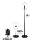 RGB Led Halka Işık 168CM Teleskopik Tripodlu, 160 LED, Telefon Tutucu, Katlanabilir Ring Light thumbnail 4