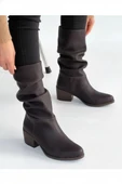 BİÇOMİ Yior Kahverengi Nubuk Topuklu Bot thumbnail 2
