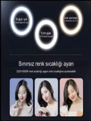 RGB Led Halka Işık 168CM Teleskopik Tripodlu, 160 LED, Telefon Tutucu, Katlanabilir Ring Light thumbnail 2