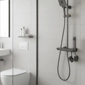 Piyano Robot Duş Seti Tuşlu Tam Takım Antrasit Lüks Yağmurlama Fonksiyonlu El Duşu Başlıklı Sistemi thumbnail 2