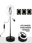 RGB Led Halka Işık 168CM Teleskopik Tripodlu, 160 LED, Telefon Tutucu, Katlanabilir Ring Light thumbnail 5