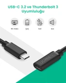 UGREEN MT01925 Thunderbolt 3 Type-C Erkek to Type-C Dişi Uzatma Kablosu 50 cm, 40574 thumbnail 8