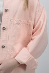 İki Cepli (Standart) Oversize Kot Ceket 6075 Somon - 1