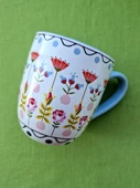 Londra'dan Cath Kidston Çok Renkli Çiçek Desenli Porselen Muhteşem El Boyama Kahvaltı Kupa/Mug thumbnail 5
