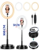 RGB Led Halka Işık 168CM Teleskopik Tripodlu, 160 LED, Telefon Tutucu, Katlanabilir Ring Light thumbnail 7