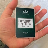 Dünya Temalı 999 Ayar Gümüş ile Tasarlanmış Hediyeye Özel 5 Gram Gümüş Külçesi-773 thumbnail 3