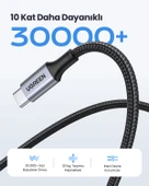 UGREEN USB-C 100W 5A QC PD Örgülü Hızlı Şarj Kablosu, 1,5 Metre, Siyah, 70428 thumbnail 5