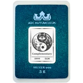 Yin Yang ve Kurt Temalı Hediyeye Özel 5 Gram 999 Ayar Gümüş ile Tasarlanmış Gümüş Külçesi-779 thumbnail 1