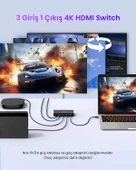 UGREEN 3-in-1 4K@60Hz HDMI Uzaktan Kumandalı Switch, 55857 thumbnail 2
