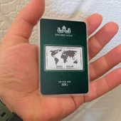 Hediyeye Özel 10 Gram Dünya Temalı 999 Ayar Gümüş ile Üretilmiş Gümüş Külçesi-773 thumbnail 3