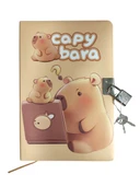 Capybara Hatıra Defteri (Günlük) Kilitli Defter 80 yaprak - Tablet Kapibara thumbnail 4