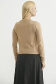 Cep Detaylı Düğmeli Triko Hırka - Kamel thumbnail 4