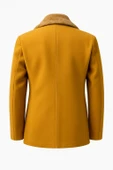 Erkek Kürklü Yaka Kaşe Kaban – Slim Fit Çift Düğmeli Kışlık Mont thumbnail 3