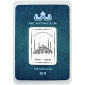 Sultan Ahmet Camisi Temalı 999 Ayar Gümüş ile Üretilmiş Hediyeye Özel 10 Gram Gümüş Külçesi-788 thumbnail 1