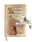 Capybara Hatıra Defteri (Günlük) Kilitli Defter 80 yaprak - Çalışkan Kapibara thumbnail 4