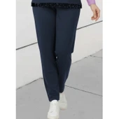 Lucky Life Kadın Uzun Kollu Bisiklet Yaka çizgili Desen Iki Iplik Bluz Ve Pantolon Ikili Takım thumbnail 3