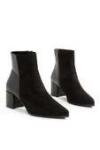 Siyah Süet Kısa Kalın Topuklu Kadın Bot Hudson thumbnail 1