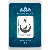 Türkiye ve Kurt Temalı 999 Ayar Gümüş ile Tasarlanmış Hediyeye Özel 5 Gram Gümüş Külçesi-769 thumbnail 1