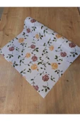 Kahve Sarı Çiçekli Raf Ve Dolop Içi Örtüsü -  Kaymaz Raf Örtüsü 50cm X 500 Cm thumbnail 3