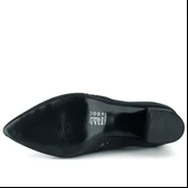 Erkan Saçmacı Patricia Siyah Saten Taşlı Fileli Sivri Burun Kalın Topuklu Klasik Ayakkabı thumbnail 6