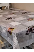 Kaydırmaz Tabanlı Pvc Muşamba - Desenli Silinebilir 120 X 150 Hazır Masa Örtüsü thumbnail 1