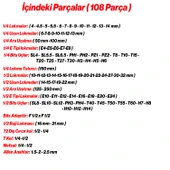 Lokma Seti 108 Parça 1/2'' 1/4'' Cr-V Çelik 6 Köşe Lokma Anahtar Takımı Profosyonel Tamir Seti thumbnail 2