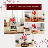 Türk Bayraklı Sıralı Ters Fanus - Öğretmenler Günü Hediyesi thumbnail 1