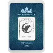 999 Ayar Gümüş ile Tasarlanmış Kurt ve Ay Yıldız Temalı Hediyeye Özel 10 Gram Gümüş Külçesi-789 thumbnail 1