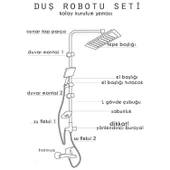 Klasik Kare Robot Duş Seti Tam Takım Parlak Krom Standart Yağmurlama Başlık Sabunluklu Duşu Sistemi thumbnail 2