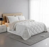 ÇİFT KİŞİLİK RANFORCE YORGAN LİYA 11 KREM BEJ thumbnail 1