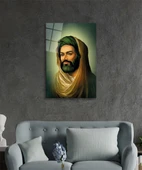 Hz. Ali Dini İslami Cam Tablo Ev ve Ofis Duvar Dekoru Hediyelik Büyük Tablo Dayanıklı Cam thumbnail 10