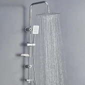 Kare Robot Tepe Duş Seti Takımı Yağmurlama Kare Banyo Duş Başlığı Sistemi Başlık Sabunluklu Duşu thumbnail 8