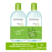 Bioderma Sebium H2O Yüz ve Makyaj Temizleme Suyu 2 x 500 ml thumbnail 1