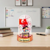 Türk Bayraklı Sıralı Ters Fanus - Öğretmenler Günü Hediyesi thumbnail 2