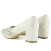 Erkan Saçmacı Patricia Ten Saten Taşlı Fileli Sivri Burun Kalın Topuklu Klasik Ayakkabı thumbnail 5