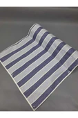 67x100cm Mavi Lacivert Çizğili  Kumaş Balkon Brandası  Kenarları Biye Dikişli thumbnail 2