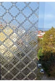 Cam Filmi Kaplama Statik Folyo Buzlu Desenli Duşa Kabin Pencere Ofis Dekorasyon thumbnail 1