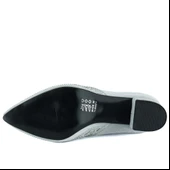 Erkan Saçmacı Patricia Gümüş Saten Taşlı Fileli Sivri Burun Kalın Topuklu Klasik Ayakkabı thumbnail 6