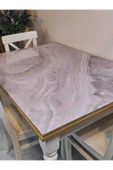 Kalın PVC Masa Koruyucu – 1.2 mm Mika Örtü, 70 cm En, Mermer Desen thumbnail 2