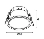 JUPITER JH711 B&S Beyaz-Siyah Sıva Altı Yuvarlak Spot Kasası thumbnail 2
