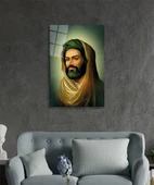 Hz. Ali Dini İslami Cam Tablo Ev ve Ofis Duvar Dekoru Hediyelik Büyük Tablo Dayanıklı Cam thumbnail 5