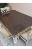 Kalın PVC Masa Koruyucu – 1.2 mm Mika Örtü, 80 cm En, Mermer Desen thumbnail 1