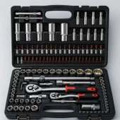 Lokma Seti 108 Parça 1/2'' 1/4'' Cr-V Çelik 6 Köşe Lokma Anahtar Takımı Profosyonel Tamir Seti thumbnail 1