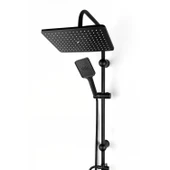 Robot Duş Seti Siyah Tam Takım Lüks Yağmurlama ve Çok Fonksiyonlu El Duşu Başlıklı Vidalı Duş Sistemi thumbnail 1